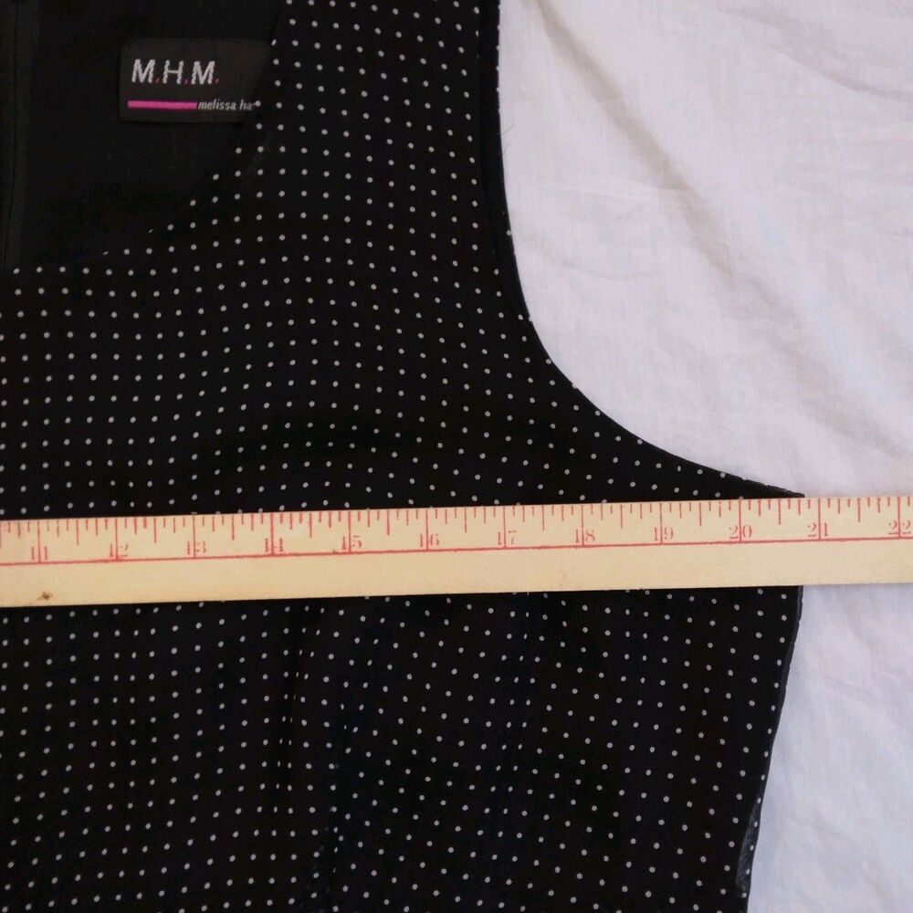 VTG 90s Melissa Harper MHM Black White Polka Dot Retro 2 Piece Maxi Dress 14 - Picture 8 of 16